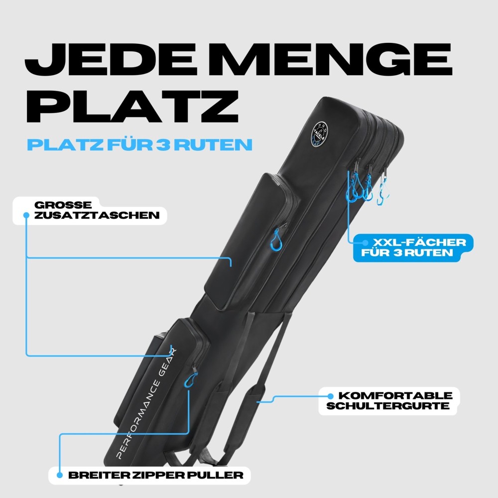 Pro Tackle STRIKE 3 Rod Case - Futteral Schwarz - 165cm