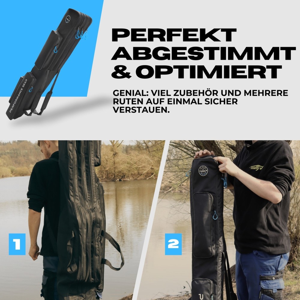Pro Tackle STRIKE 3 Rod Case - Futteral Schwarz - 165cm