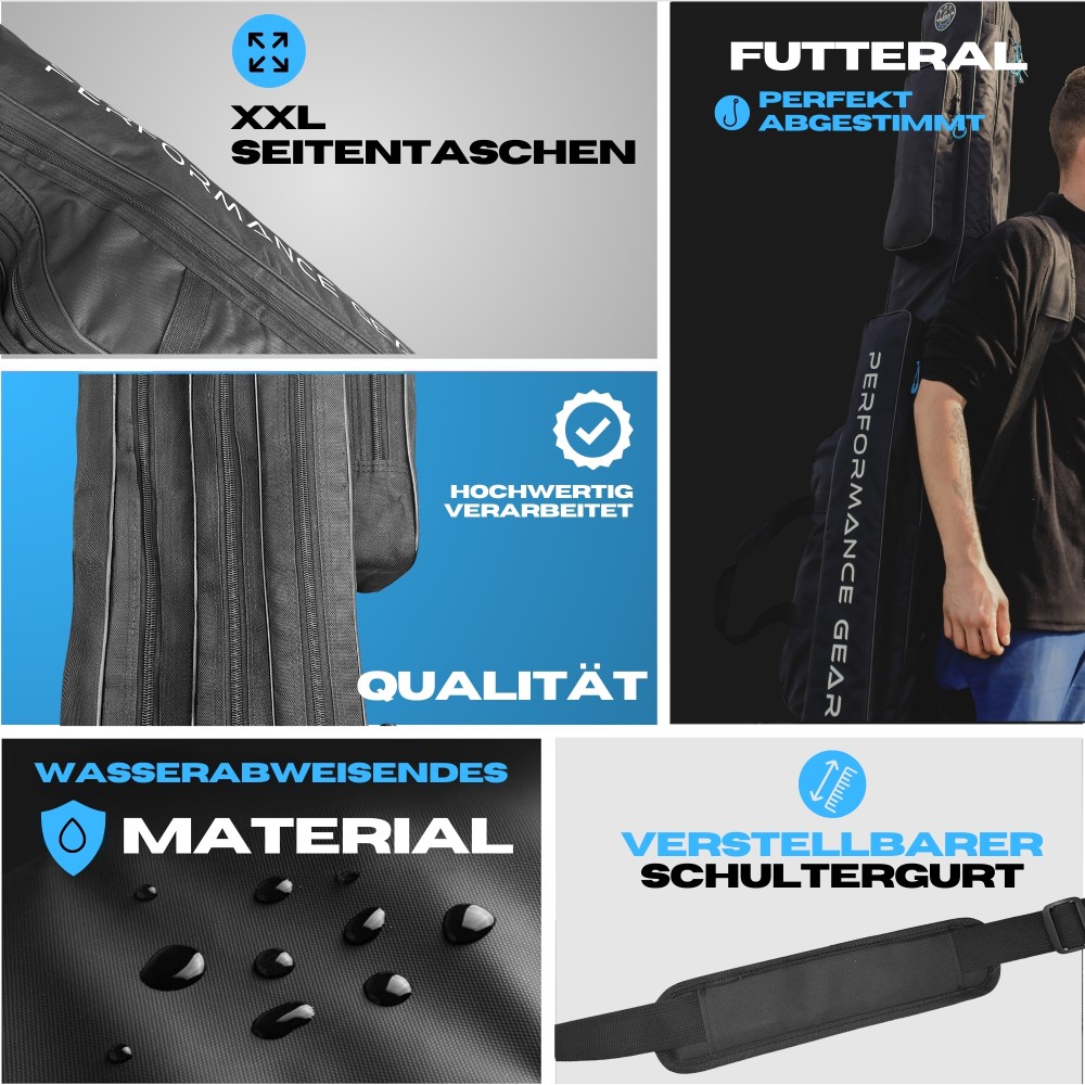 Pro Tackle STRIKE 3 Rod Case - Futteral Schwarz - 165cm