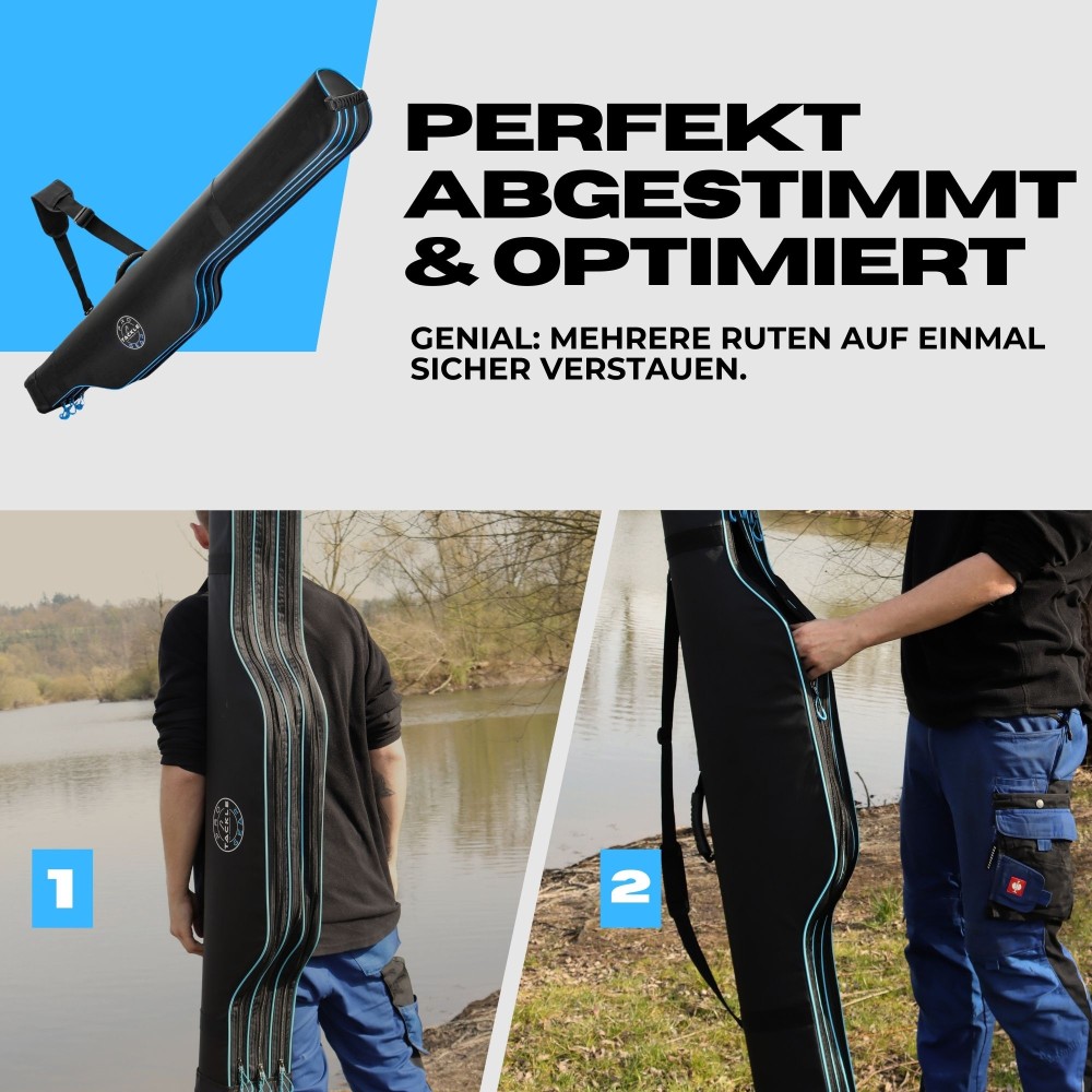 Pro Tackle STRIKE 3 Rod Hard Case - Futteral Schwarz - 146cm