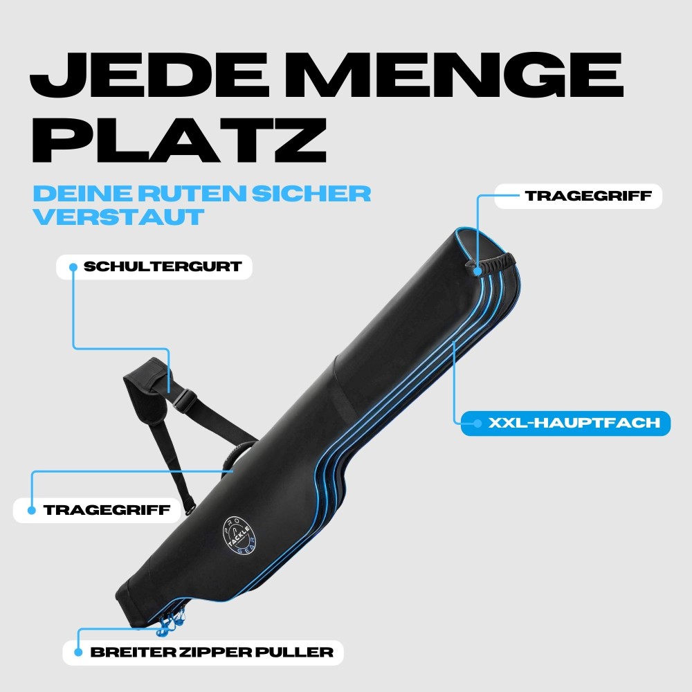 Pro Tackle STRIKE 3 Rod Hard Case - Futteral Schwarz - 146cm