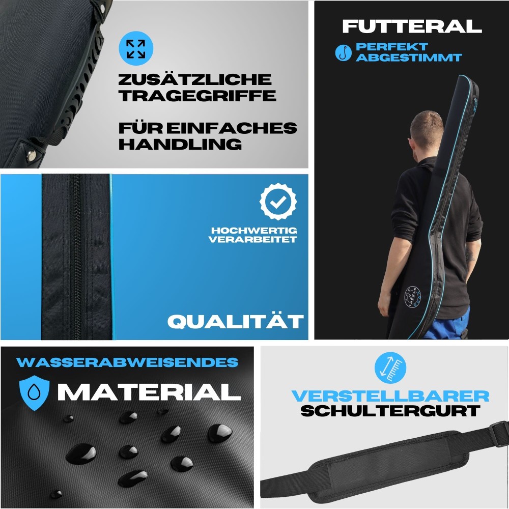 Pro Tackle STRIKE One Rod Hard Case - Futteral Schwarz - 146cm