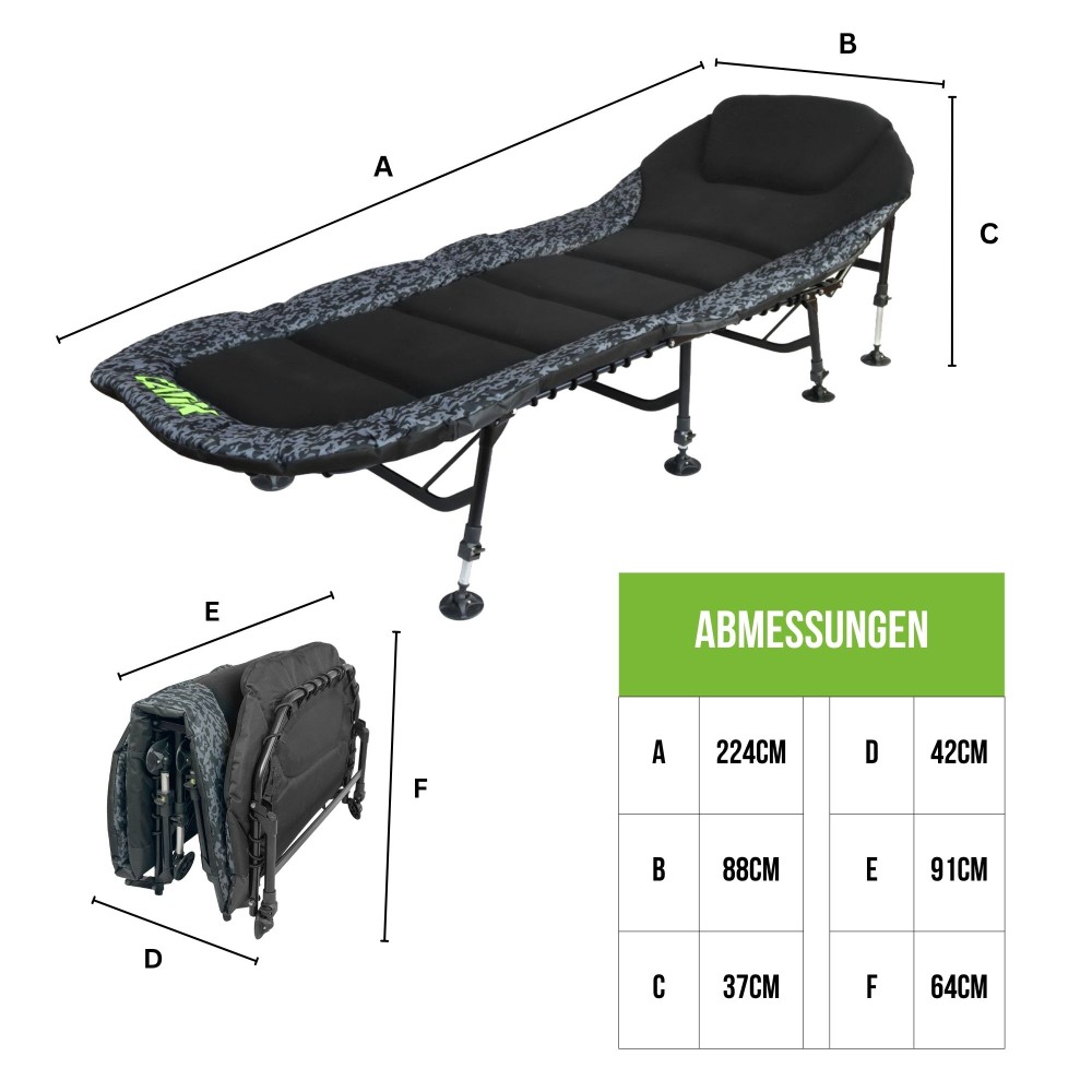 Catix D-Camou 8-Leg Bedchair - Liege grau - 12,5kg