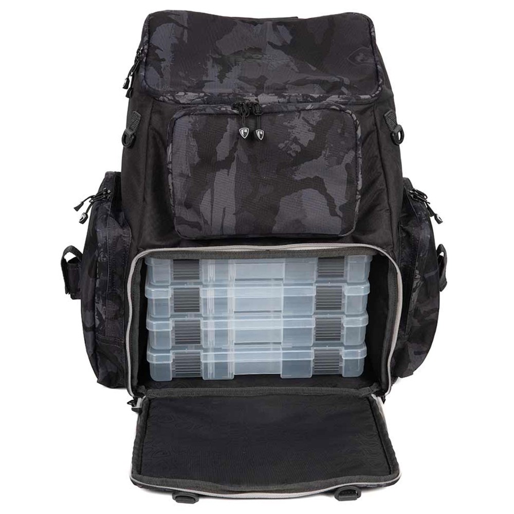 Fox Rage Camo Voyager Rucksack (incl. Tackle Boxen) 32x28x39cm - + 5 Boxes
