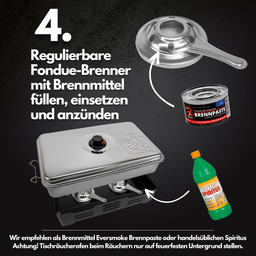 Eversmoke Deluxe Edelstahl Tischräucherofen - Smoker 40x25x19cm - 1Stück