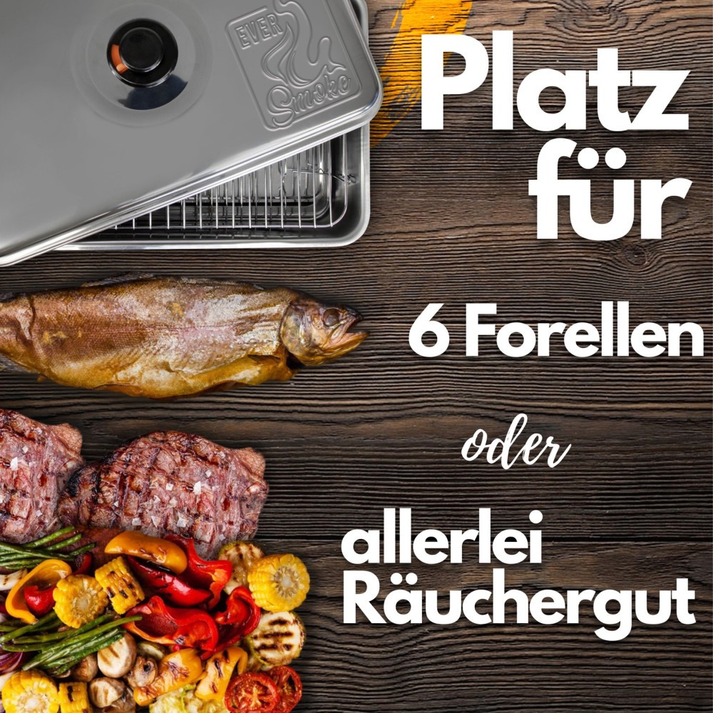 Eversmoke Tischräucherofen Edelstahl - Smoker 40x25x19cm