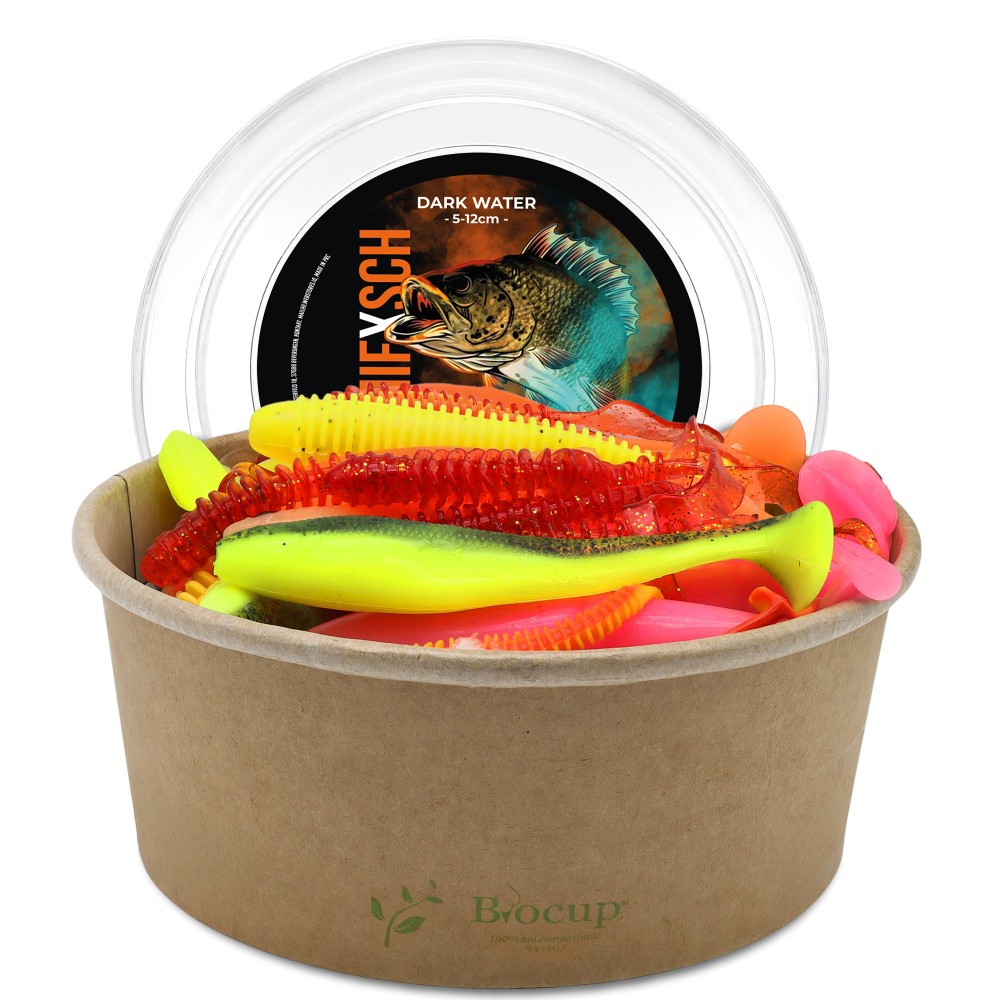 Gummifisch Mix - Barsch, Zander, Forelle Dark Water - 5-12 cm