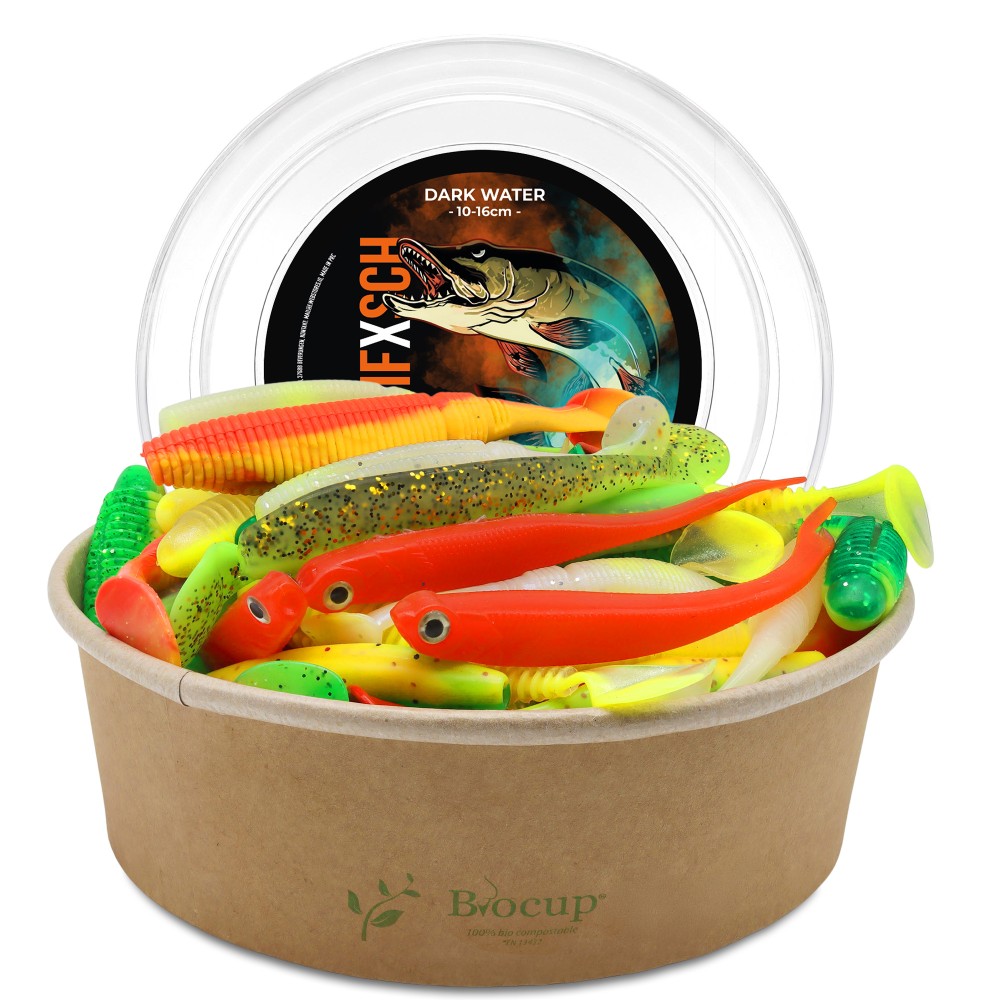 Gummifisch Mix - Hecht, Zander Dark Water - 10-16 cm