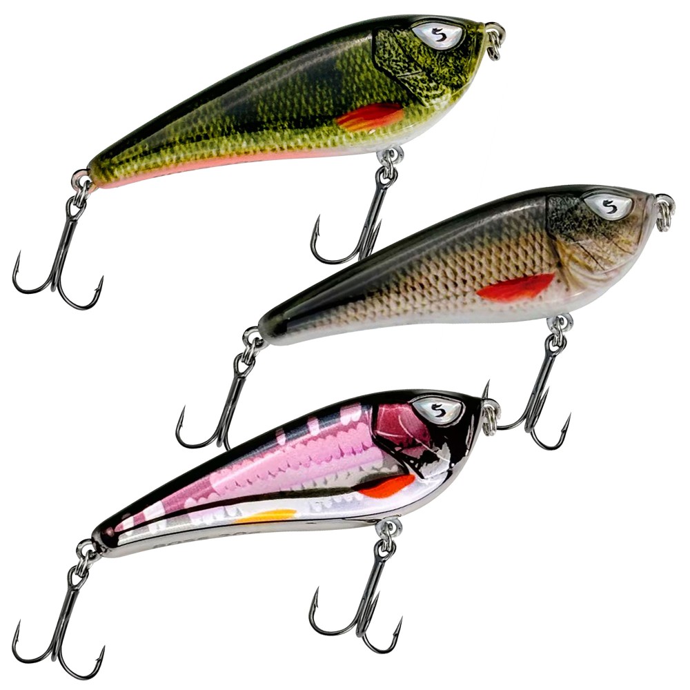 Senshu Jerkaza 3er Set - Jerkbait 12cm - Perch/Roach/Purple Scale - 42g