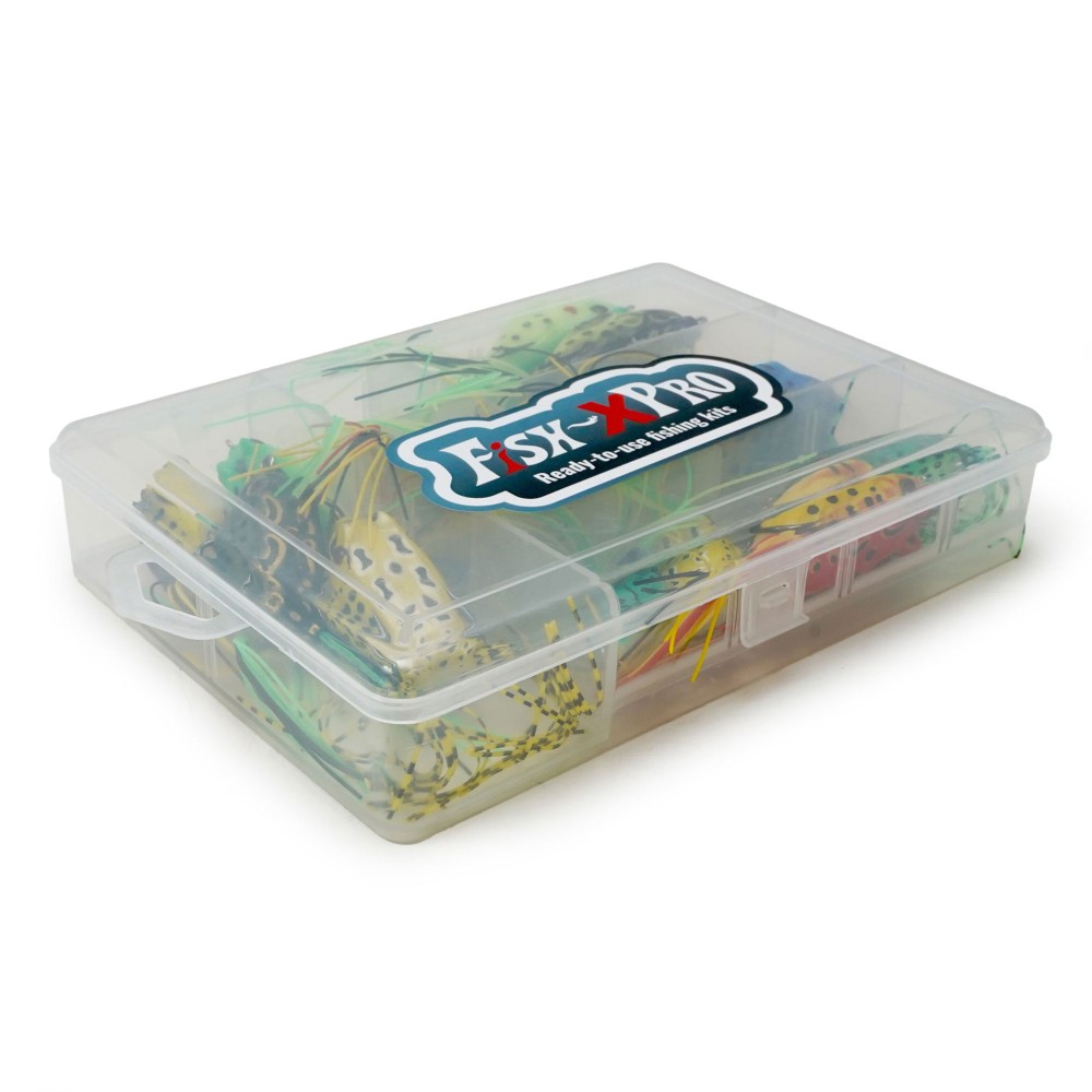Fish-XPro Frog Set inkl. Tackle Box - Topwaterköder 20x14x4cm