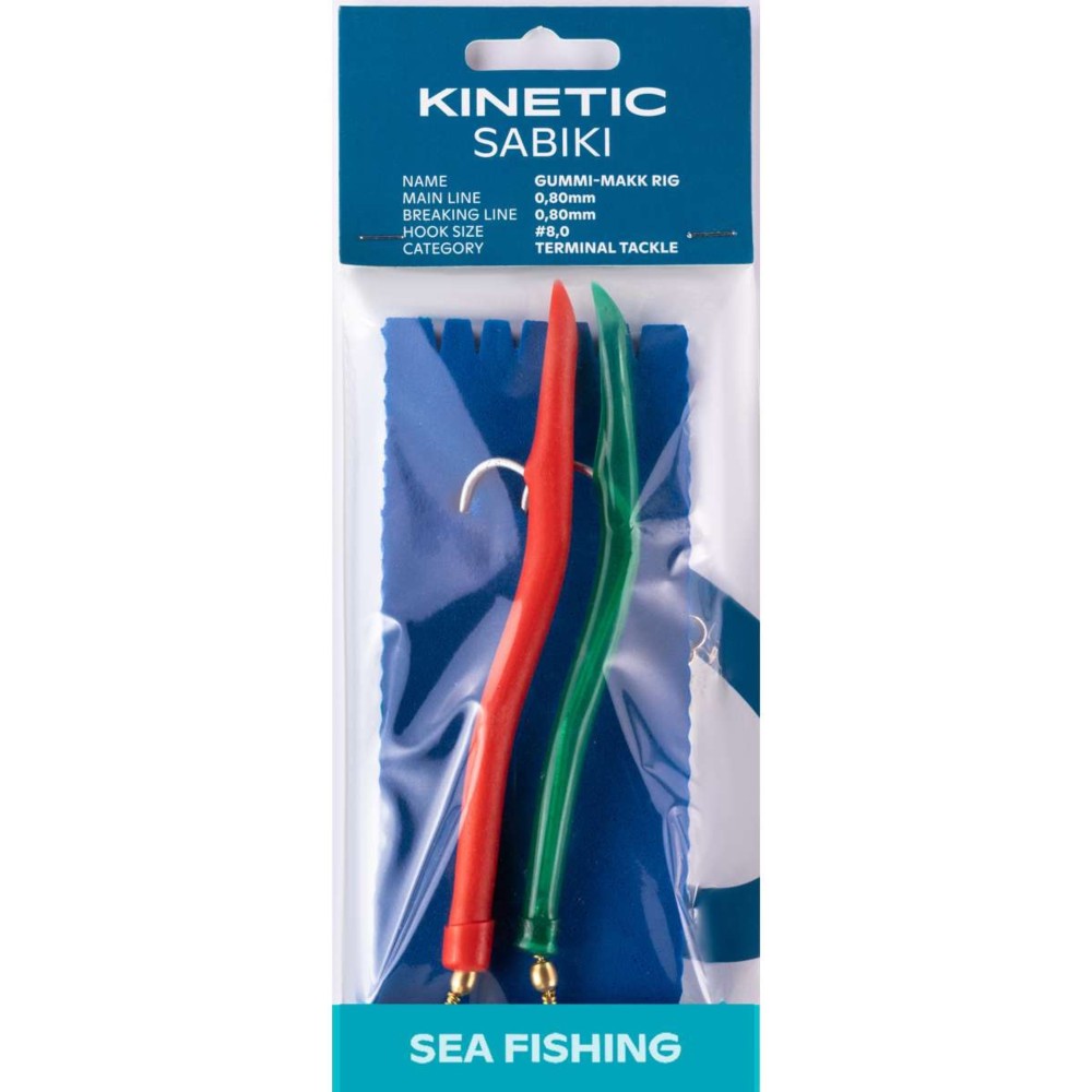 Kinetic Sabiki Gummi-Makk - Meeresvorfach Red/Green - 140cm - Gr. 8/0