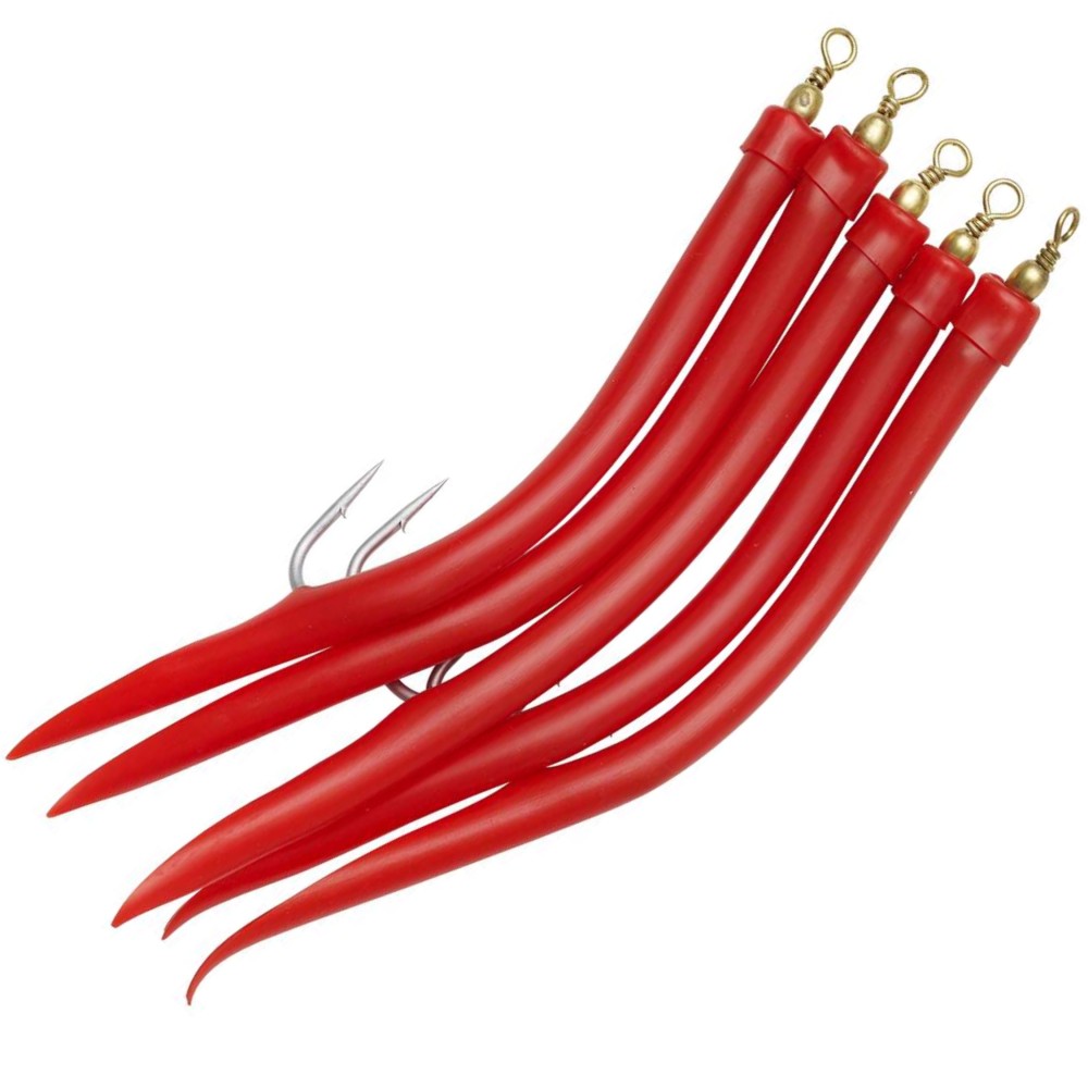 Kinetic Gummi-Makk - Beifänger Rot - Gr. 8/0 - 5 Stück