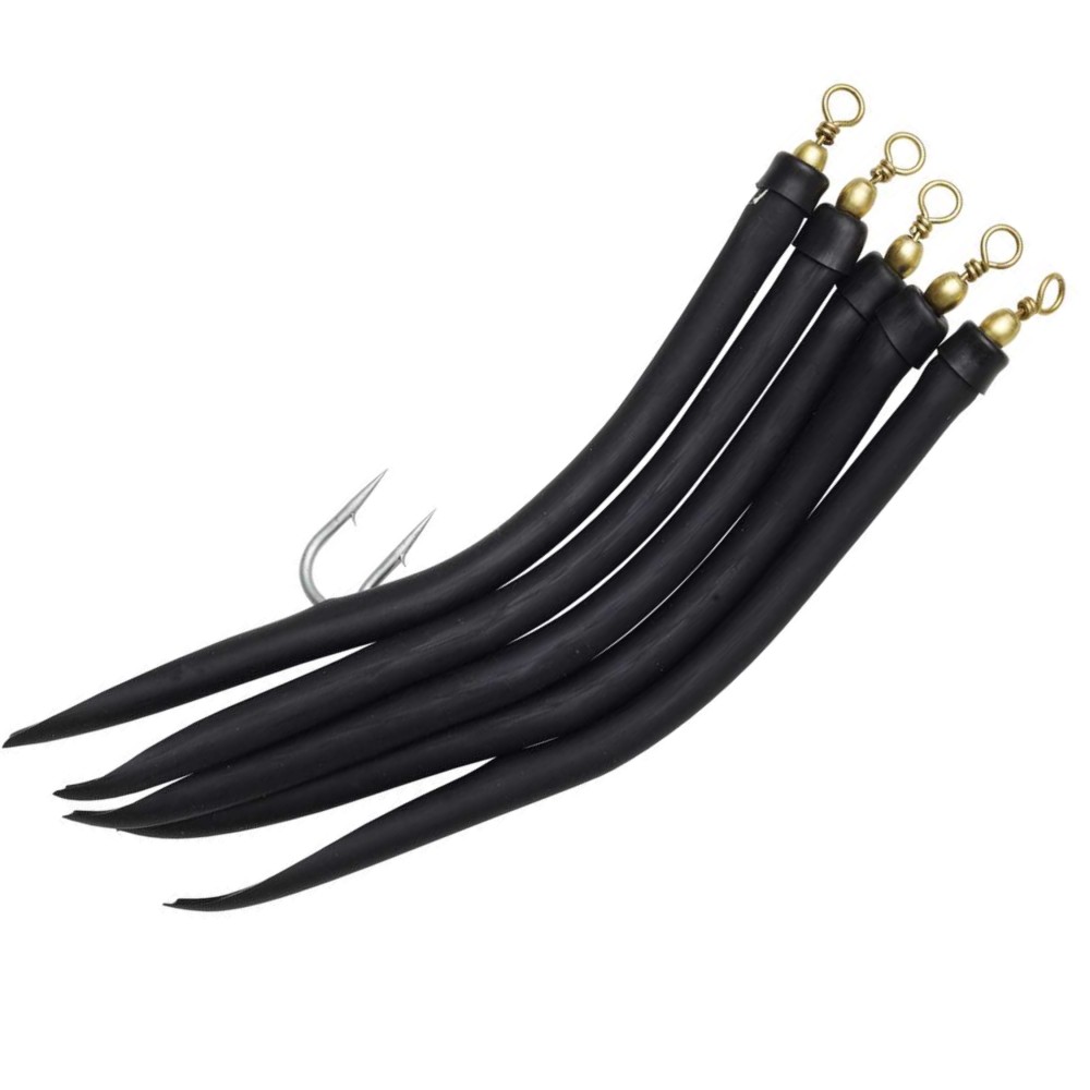 Kinetic Gummi-Makk - Beifänger Schwarz - Gr. 10/0 - 5 Stück