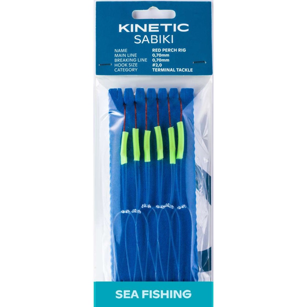 Kinetic Sabiki Red Perch - Rotbarschvorfach Green/Glow - Gr.2/0