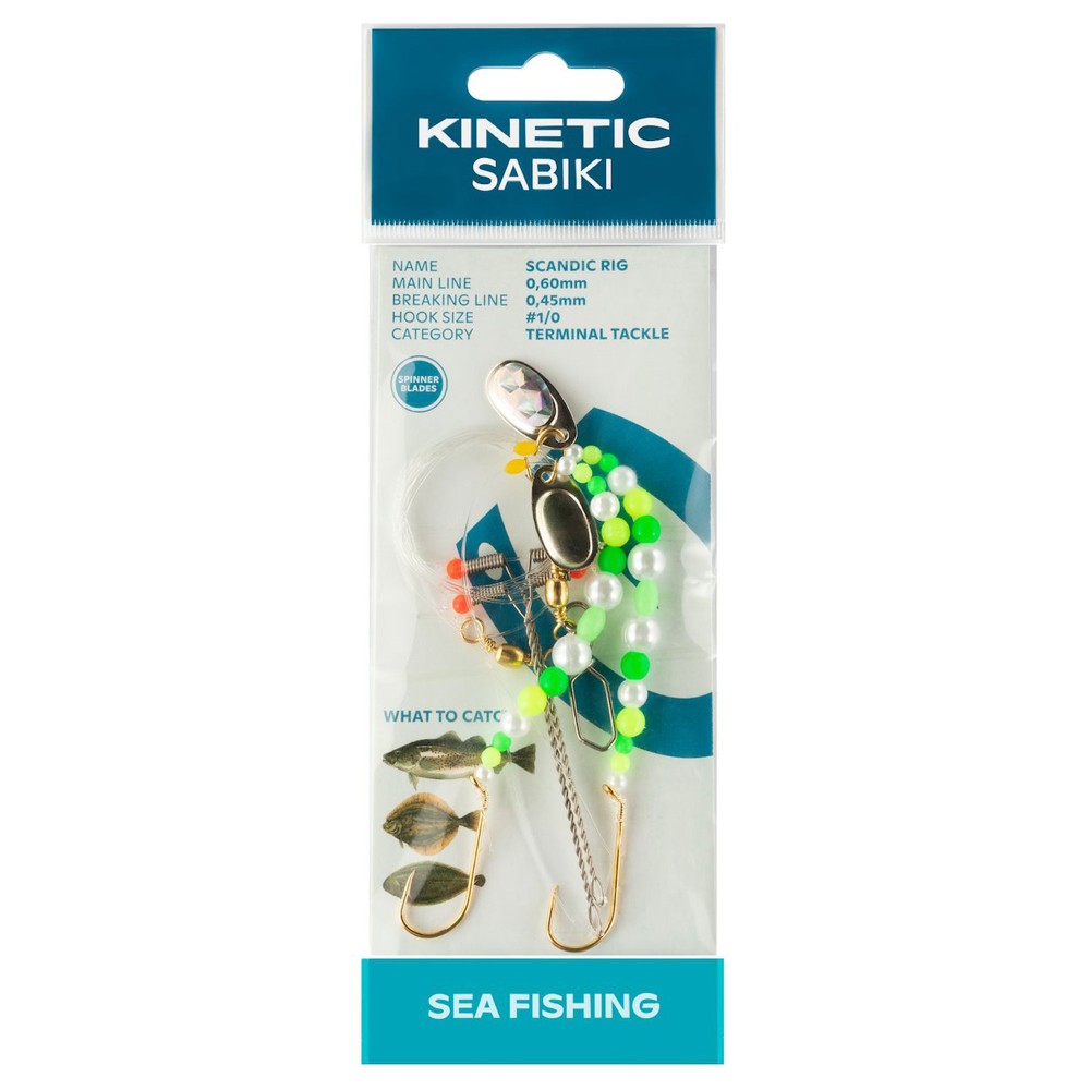 Kinetic Scandic Rig - Brandungsvorfach Pearl/Green/Yellow - 110cm - #1/0 - 1 Stück