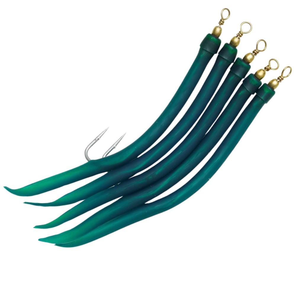 Kinetic Gummi-Makk - Beifänger Grün - Gr. 12/0 - 5 Stück