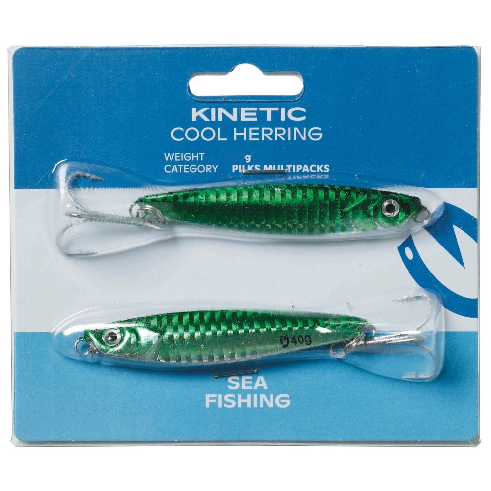 Kinetic Cool Herring 2 Pack - Pilker Green/Silver - 25g - 2 Stück