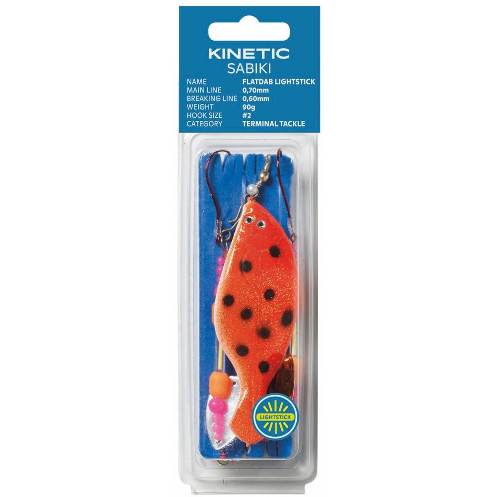 Kinetic Sabiki Flatdab Lightstick - Plattfischvorfach Red/Brown - 110cm - 60g - #2 - 1 Stück