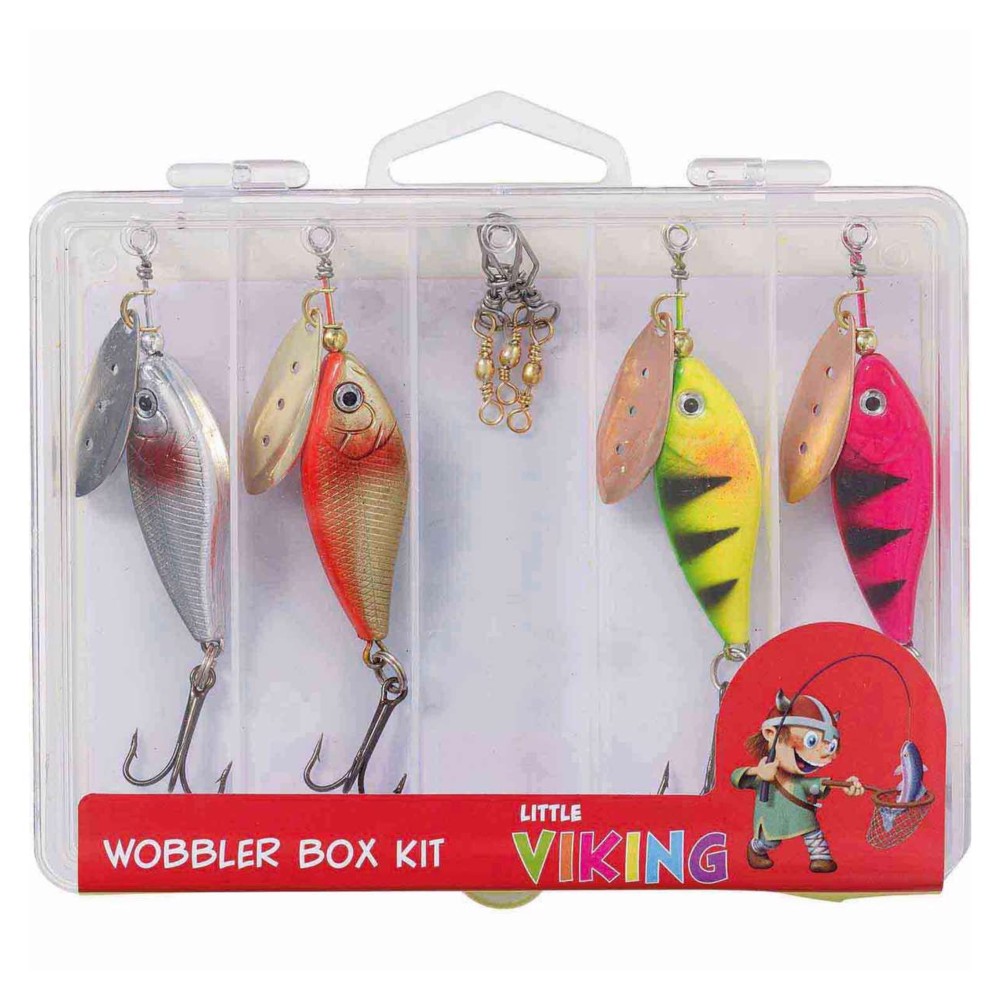 Kinetic Little Viking Wobbler Box Kit - Wobblerset Mix - 7 Stück+Box