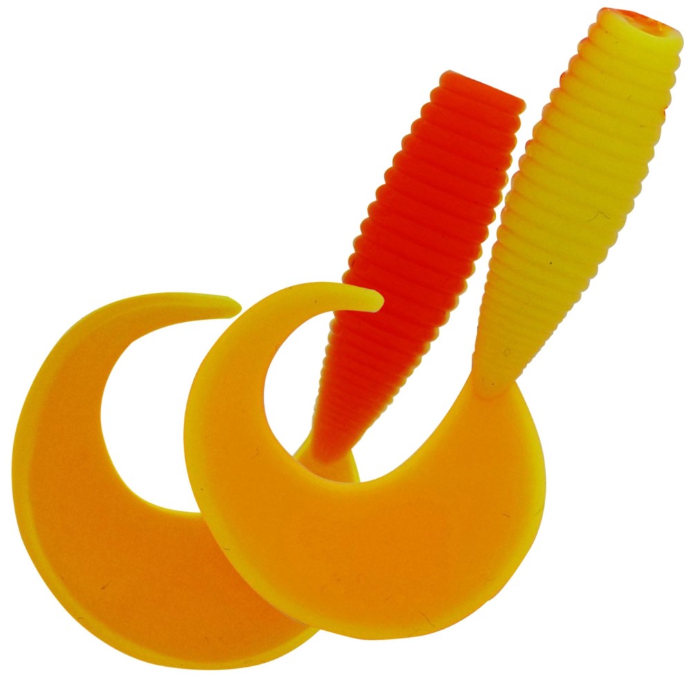 Kinetic Curlypup - Twister Yellow/Orange - 5,1cm - 2g - 10 Stück
