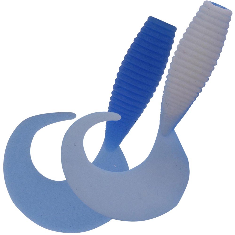 Kinetic Curlypup - Twister Baby Blue/White - 5,1cm - 2g - 10 Stück