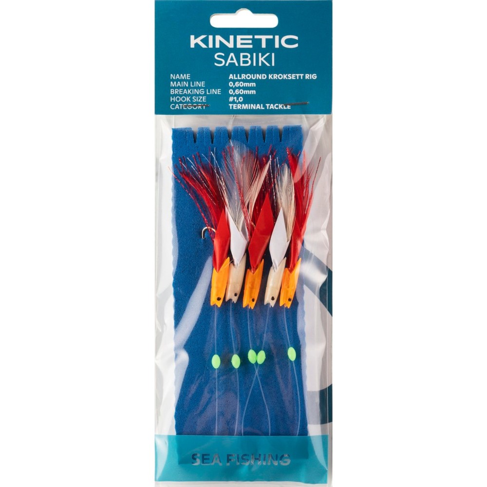 Kinetic Sabiki Allround Kroksett - Meeresvorfach Red/White - 185cm - #1/0 - 1 Stück