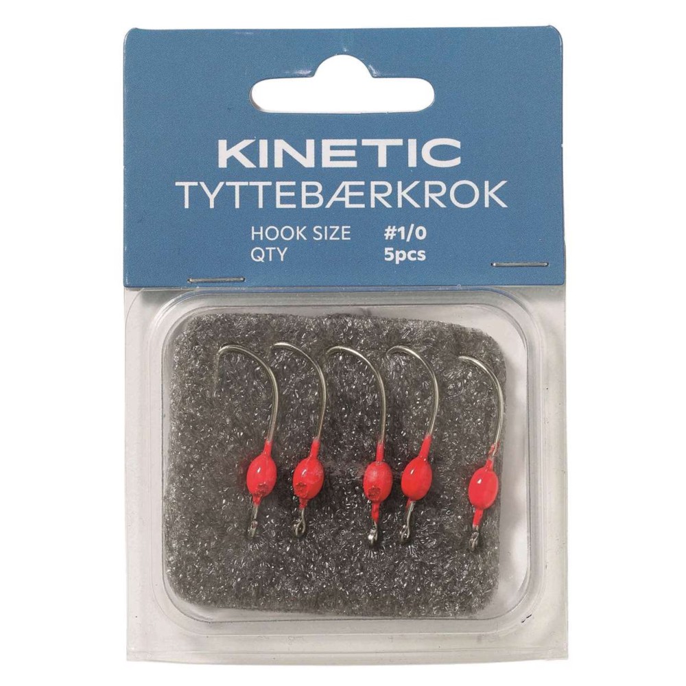 Kinetic Sabiki Tyttebærkrok - Makrelenköder Red/Silver - Gr.1/0 - 5 Stück