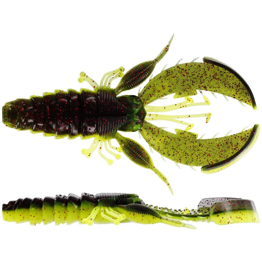 Westin CreCraw - Creaturebait Black/Chartreuse - 8,5cm - 7g - 5Stück