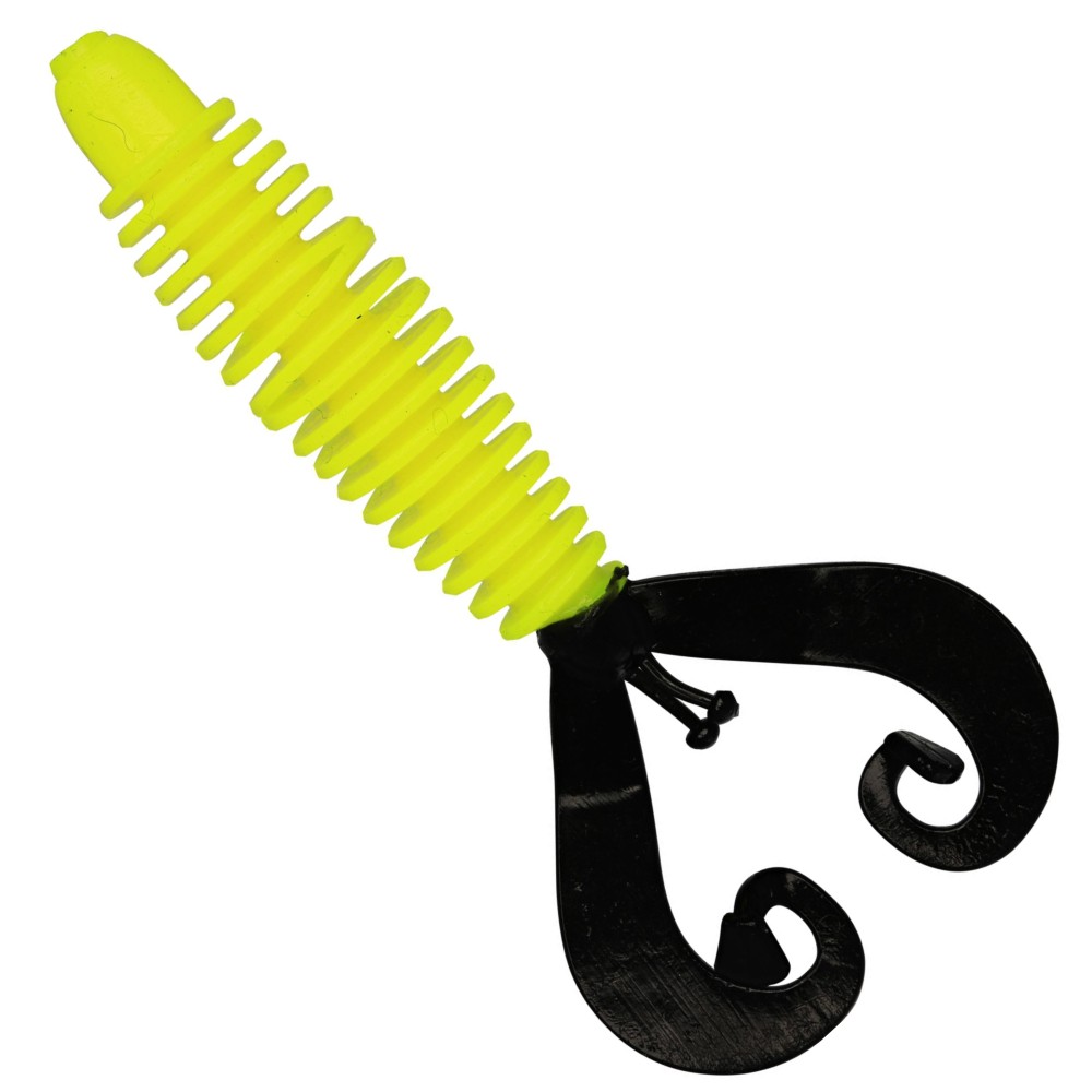 Westin RingCraw - Twister Black/Yellow - 6cm - Garlic/Cheese - 8 Stück
