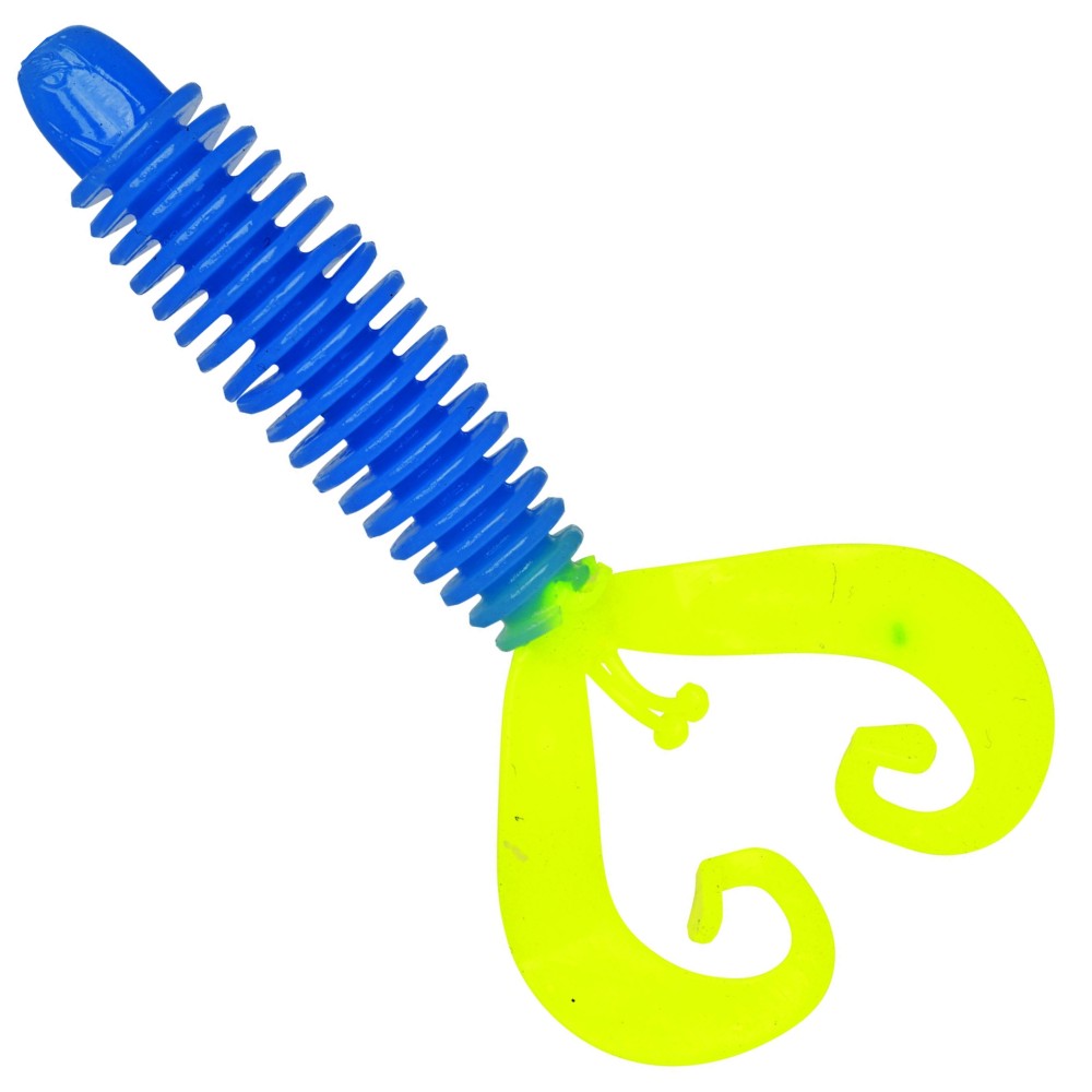 Westin RingCraw - Twister Baby Blue/Chartreuse - 6cm - Banana - 8 Stück