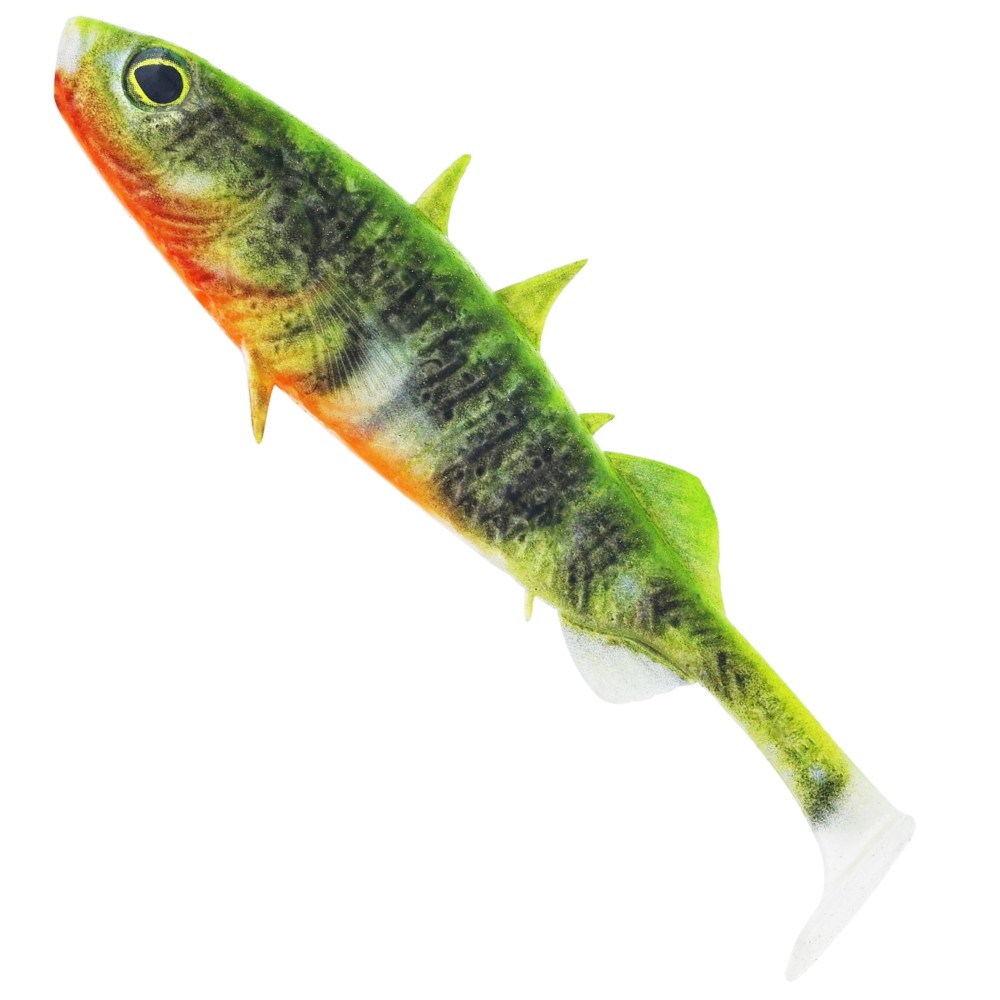 Westin Stanley the Stickleback Shadtail - Gummifisch Chartreuse Stickleback - 7,5cm - 4g - 3 Stück