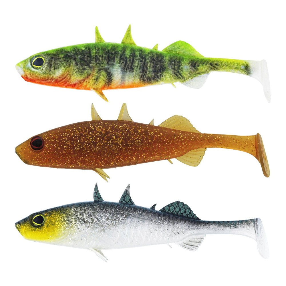 Westin Stanley the Stickleback Shadtail - Gummifisch Dark Water Mix 10 - 9cm - 7g - 3 Stück