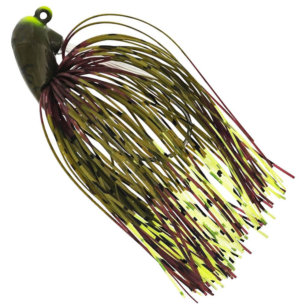Westin Slide-Up Rubber Jig Tungsten - Jigkopf Green Pumpkin/Chartreuse - 7g - #2/0 - 1 Stück