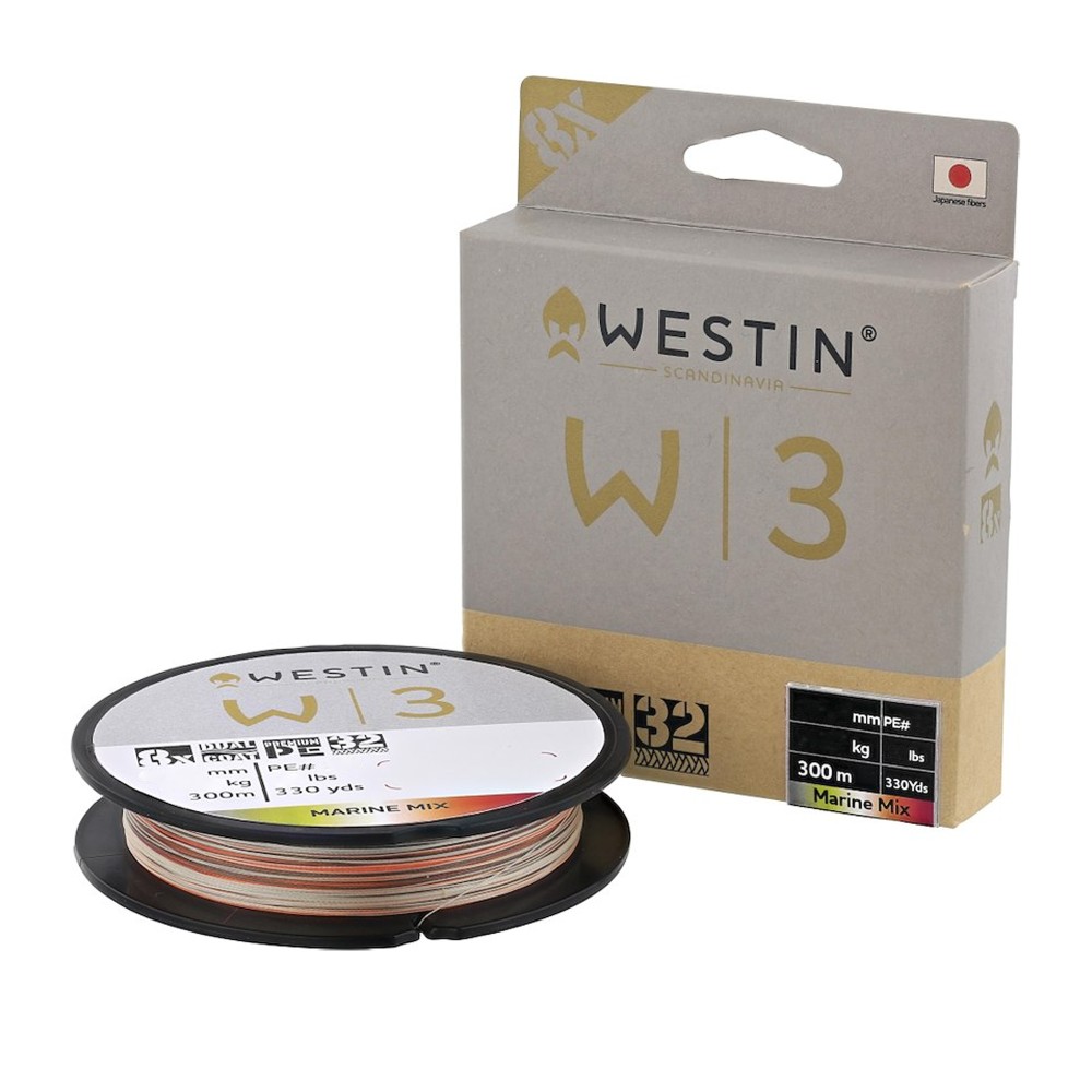 Westin W3 8-Braid Marine Mix - geflochtene Schnur Marine Mix - 0.165mm - 7,9kg - 300m