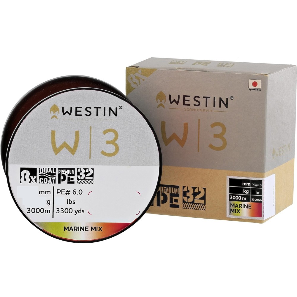Westin W3 Oceanic Swirl 8-Braid - Geflochtene Schnur Marine Mix - 0.235mm - 12,3kg - 3000m