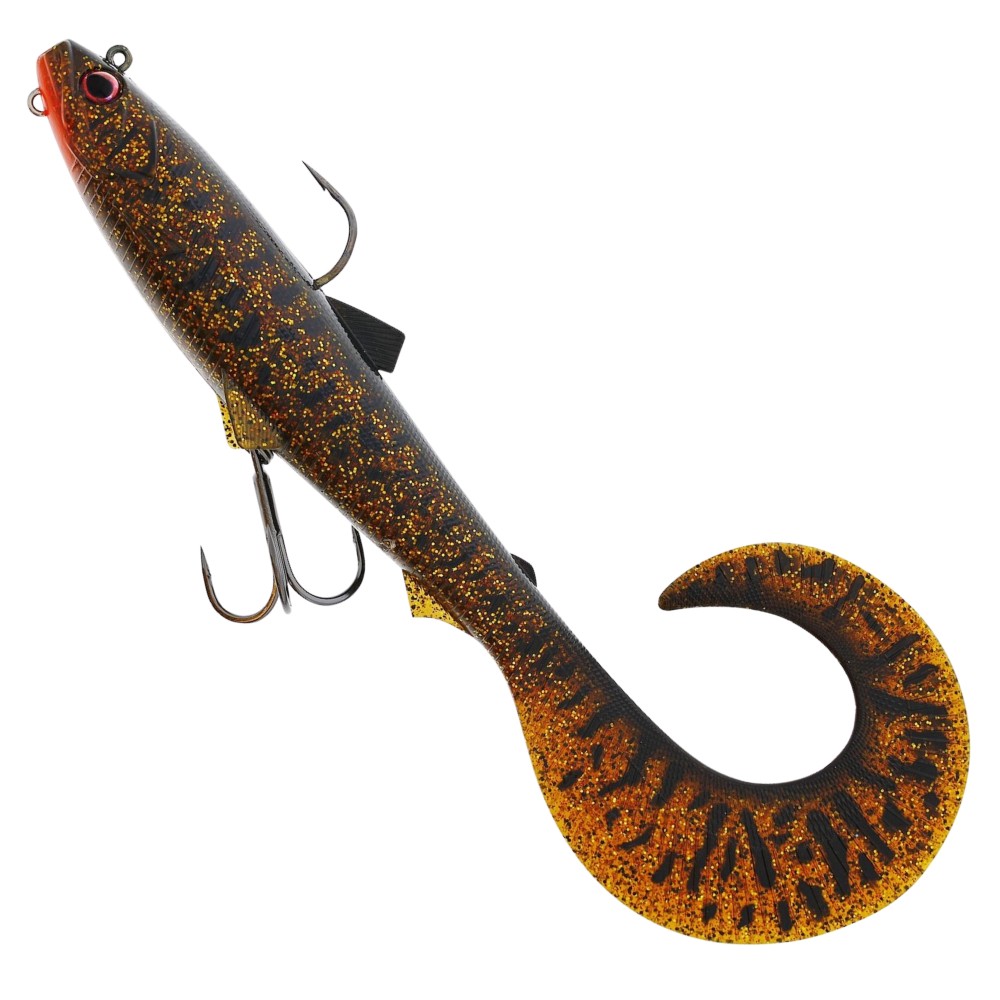 Westin Bullteez Curltail R2F sinking - Gummifisch, vormontiert Motoroil Burbot - 16cm - 35g - 1 Stück