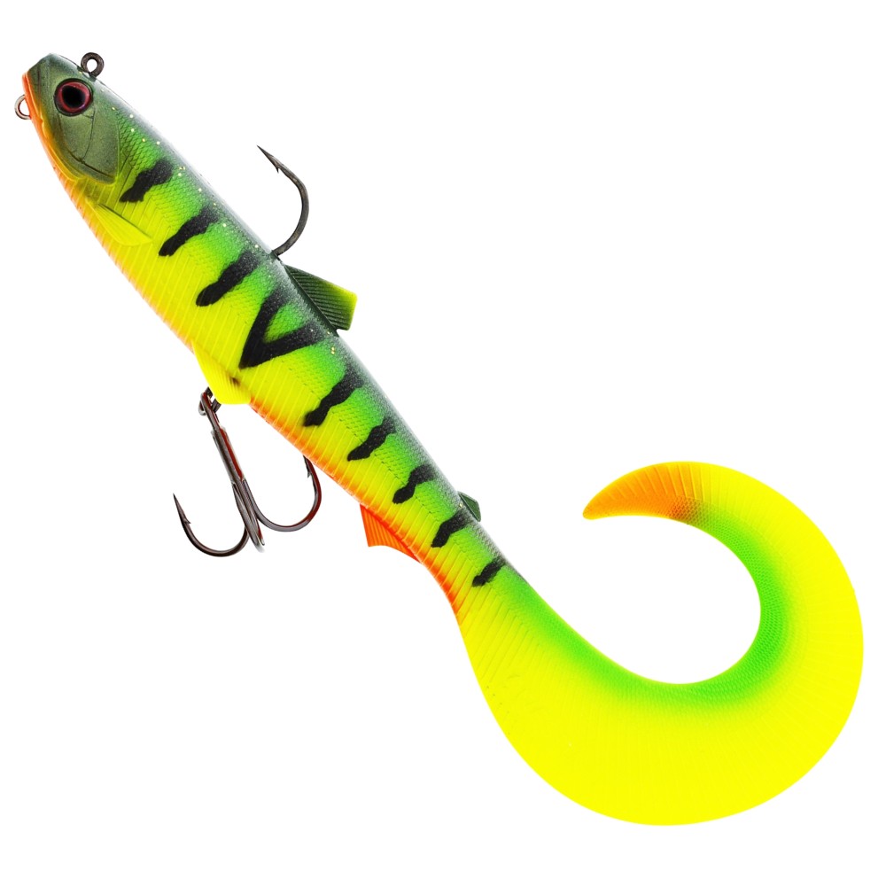 Westin Bullteez Curltail R2F sinking - Gummifisch, vormontiert Tiger Perch - 16cm - 35g - 1 Stück