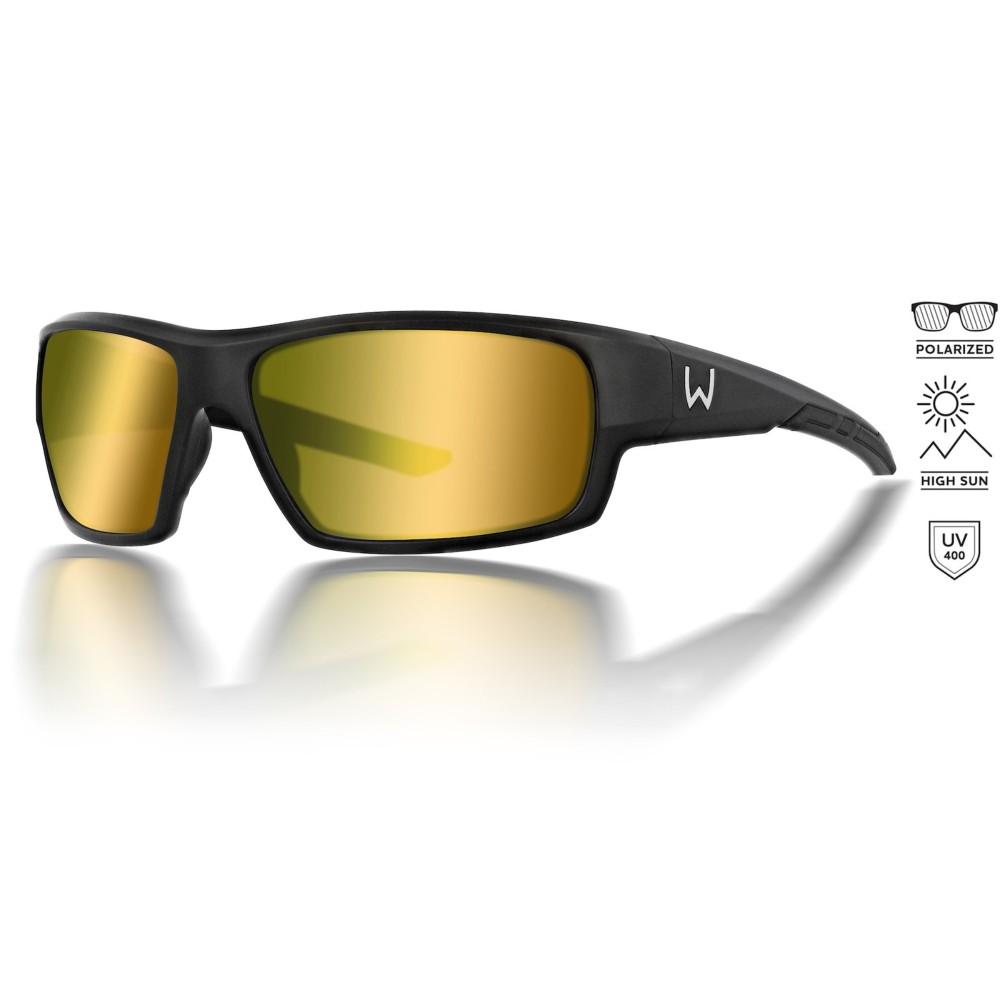 Westin W6 Sport 10 - Polarisationsbrille Matte Black - LB Yellow AR Blue