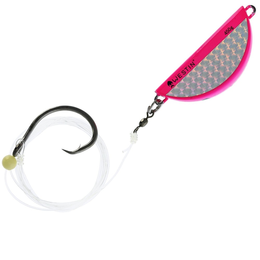 Westin Halibut Anti Twist Rig Circle Hook - Naturködervorfach Pink Flash - 350g - 1 Stück